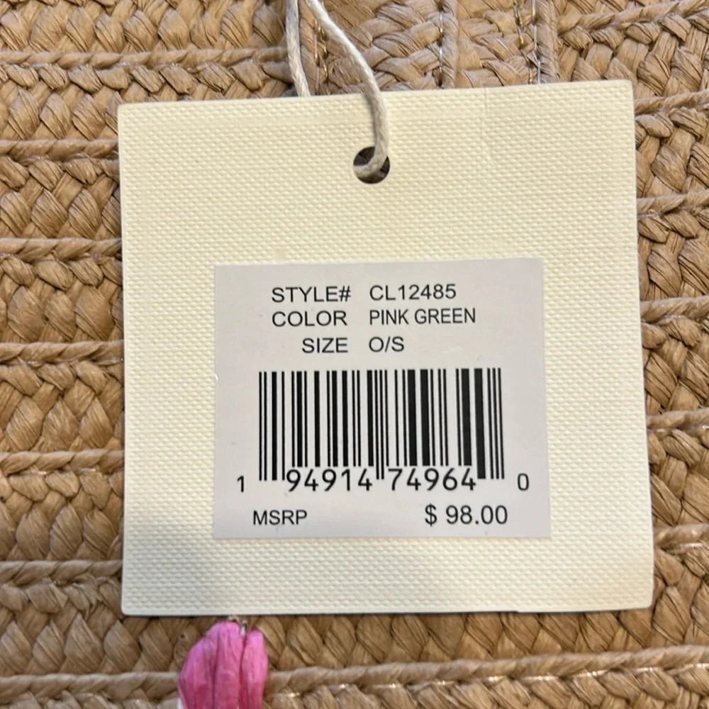 NWT Sol And Mer, Bikinis and Martinis Braided Straw Tote, Tan - Picture 6 of 7